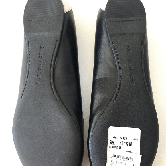 Enzo Angiolini Black Leather Pointy Flats 10.5 NEW - Picture 6 of 8